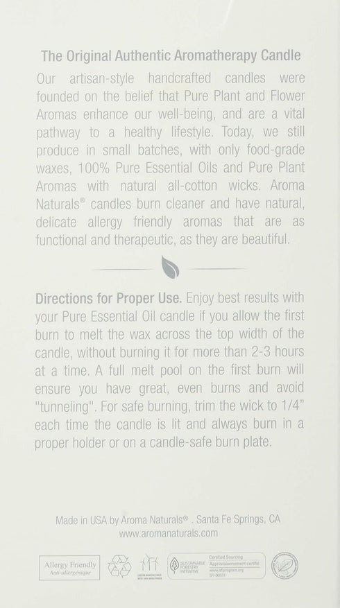 Aroma Naturals Lavender & Tangerine Essential Oil Scented Pillar Candle, 2.5 x 4 inch
