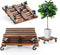 PRAQECZ 2 Pack Plant Caddy with Wheels, 14" + 12" Rolling Plant Stand