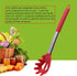Silicone Pasta Fork, High Heat Resistant Spaghetti Spoon Server with Stainless Steel Handle (Black)