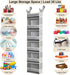 Over The Door Hanging Organizer with 6-Shelves and 12 Side Pockets for Bathroom and Bedroom, Grey