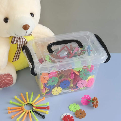 Idotry Mini Plastic Storage Latch Box (6-Pack), 1.5 L Clear Plastic Mini Latch Box