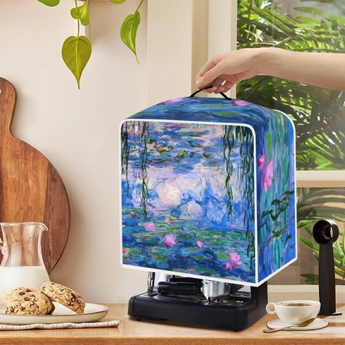 Claude Monet Poster Coffee Maker Cover, Anti Fingerprint Dust Protection for Kitchen Appliances, Stain Resistant