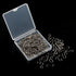 FEBSNOW 250pcs 0.55 Inch Mini S Hooks - Ornament Connectors for DIY Crafts with Storage Box