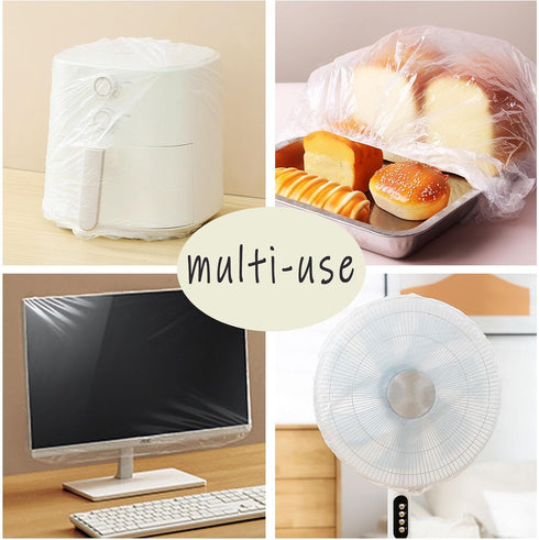 60 PCS Clear Disposable Small Appliance Dust Covers for Instant Pot, Mixer, Meat Slicer, Air Fryer, Toaster Oven, and