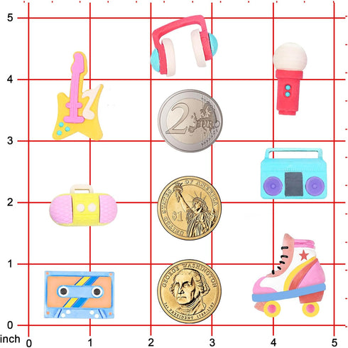 80s Disco Fever Fondant Silicone Tray, Boombox Microphone Radio Bass for Sugarcraft Cake Decorating, Cupcake Topper,