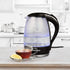 Stainless Steel Electric Water Kettle, 1.7 Liter Fast Heating with Auto Shut-Off, Cordless, Black