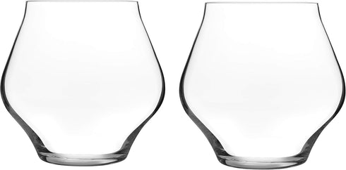 Luigi Bormioli Supremo 15.25 oz Pinot Noir Stemless Wine Glasses, Set of 2, Clear