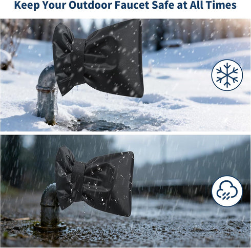 Zoocozy Protection,6.7" 8.3" 4 Pack Black(4) Outdoor Faucet Covers for Winter Freeze W x H Outside Hose Cover