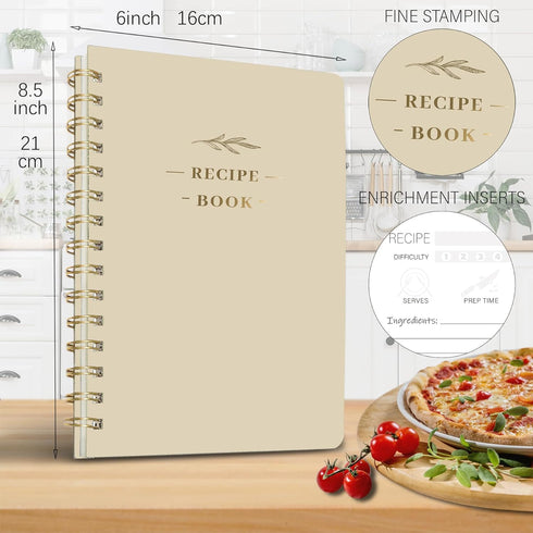 Perfect Blank Recipe Book: Hardcover Personal Recipe Notebook to Write Your Own Recipes, Holds 144 Exclusive Formulas
