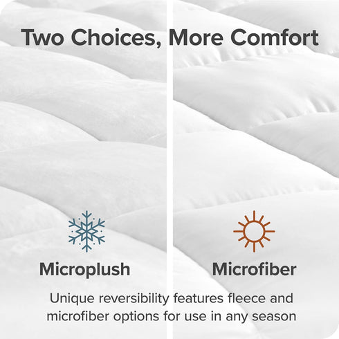 Bare Home Twin XL Mattress Pad - Pillow Top Reversible, Soft Cooling Breathable Mattress Protector