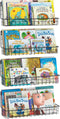 X-cosrack 4-Pack Wall Mounted Metal Kids Bookshelf, Floating Book Shelves for Kids Nursery