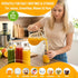 18 oz, 100% Set 3 Luxfuel Clear Glass Bottles with Lids Reusable Glass Water Bottles with Stainless Steel Cap