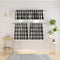3 Pc Classic Cotton Kitchen Window Curtain Set - Black & White Buffalo Check Tier & Valance, 54" x 18" / 27" x 36"