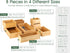 Kootek 8 Pcs Bamboo Drawer Organizer, Versatile Kitchen Storage Box with 4-Size Dividers for Cutlery and Utensils