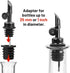 Liquor Pourer Adapters for Large Liquor and Olive Oil Bottles, Converts Regular Size Spout to Large Pouring Spout, 6