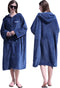 Hiturbo Surf Poncho Zipper Towel Hoodie: Oversized Hooded Wetsuit Changing Robe with