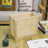 Wood Magazine Holder with Jute Rope Handles, Handcrafted Bamboo Toilet Roll Holder, Wicker Magazine Storage Organizer
