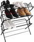 4-Tier Zenree Shoe Rack Holder/Shelf Organizer, Matte Black - Stackable Storage Corner Racks, Perfect for Cabinet