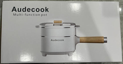 Audecook Electric Hot Pot, 2L Ceramic Glaze Non-Stick Frying Pan, Portable Cooker for Ramen, Steak, Oatmeal, Soup