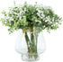 Artificial Eucalyptus Leaf and Babys Breath Bouquets for Wedding Party Home Decor, Pack of 1 (White)