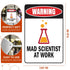 Mad Scientist Home Wall Decor - Mad Scientist Decorations Aluminum Science Gifts - Laboratory Sign Tin Metal Decor Mad Scientist Props for Chemistry Classroom Decorations Science Poster 8x12 IN