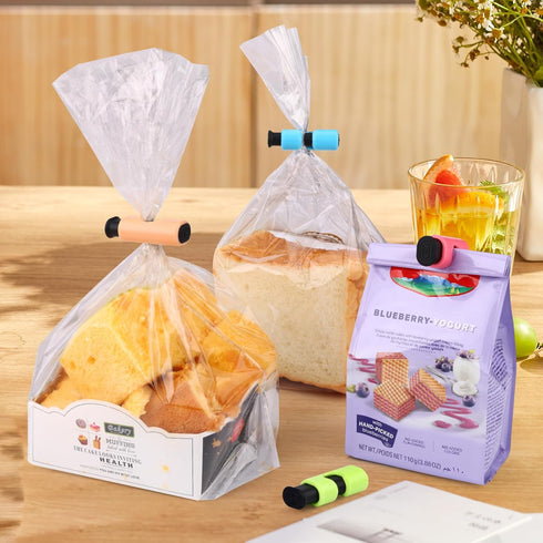 8 Pack 4 AmoreAngel Crafts Bread Bag Clips, Squeeze Lock Food Bag Clips, Plastic Sealing Clip for Bread, Snacks, Chips