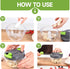 500ml,Gray-green Manual Food Processor Vegetable Chopper, Portable Hand Pull String Garlic Mincer Onion Cutter