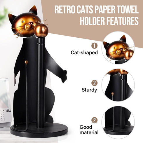 Countertop, Cat Paper Towel Holder Farmhouse Paper Towel Holder Stand for Kitchen Roll Organize,Paper Towel Holder