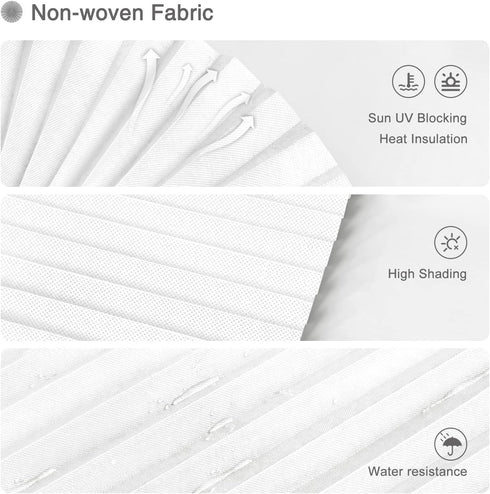 Pleated Window Shades, Temporary Cordless Light Filtering Blinds, Room Darkening Shades for Office, 24 x 59 Inch