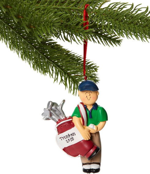 OC-105-M Golfer with Clubs Ornament