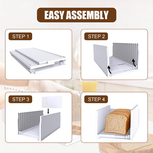 Fanlory Bread Slicer,Adjustable Thickness And Width Guide Bread Slicer, Foldable and Compact Bread Slicing for Homemade