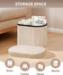 16.14 Inches B FSOBEIIALEO Storage Ottoman for Dorm Room, Boucle Folding Storage Ottoman Foot Rest, Small Collapsible