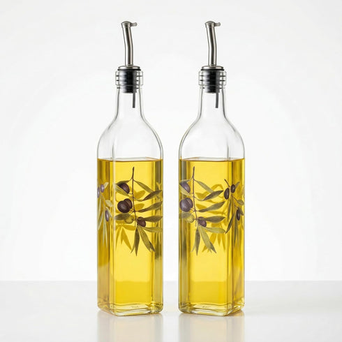 TZSSP Olive Oil and Vinegar Dispenser Glass Dispenser Bottles Set Cooking Oil