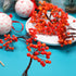 250 500 8 mm BBTO Artificial Holly Berries on Wire Stems, Stems with Pieces Fake Berries for Christmas Tree Decorations