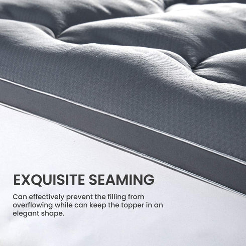 SLEEP ZONE Twin Mattress Topper Cooling Pad Cover, Fluffy Down Alternative, 8-21 Inch Deep Pocket, Twin Gray