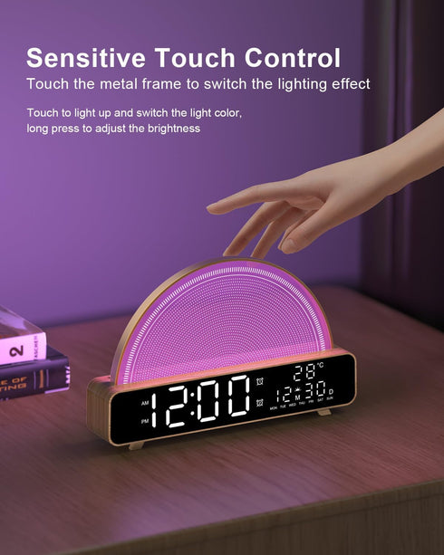 HAODINGMAI 30/60/90 13 Sunrise Alarm Clock Wake Up Light with Sunrise Simulation White Noise Machine Touch Control