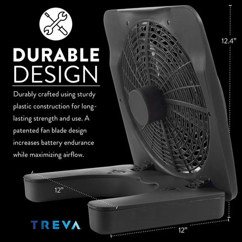 O2COOL Treva 10-Inch Portable Desktop Air Circulation Fan, 2 Speed, Compact Folding & Tilt Design, Graphite