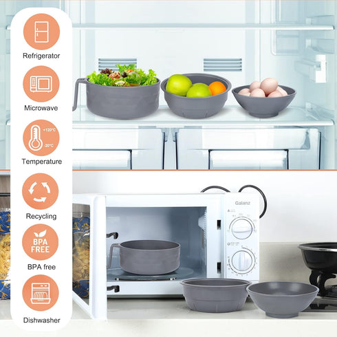 Microwave Ramen Cooker with Chopsticks and Spoon, Ideal for Office College Dorm Room, Dishwasher-Safe, BPA-Free (Gray)
