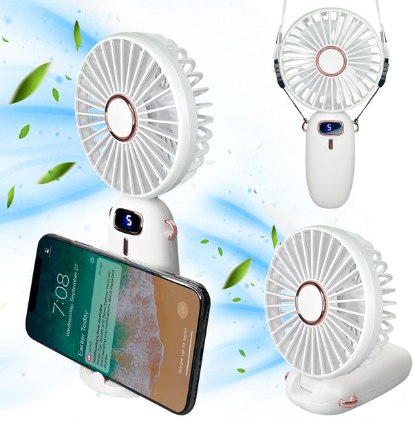 Portable Fan, Personal 5-IN-1 Handheld Mini Fan, USB Rechargeable with 3000mAh Battery, Travel Fan for Outdoors