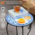 Weogot 14 Round Side Table, Patio Accent Weather Resistant Metal Side Table for Livingroom Patio Balcony Yard Porch