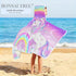 30" 50", Bonsai Tree Unicorn Beach Towel, Unicorn Towel for Girls with Hood, Rainbow Unicorn Hooded Towel for Kids x