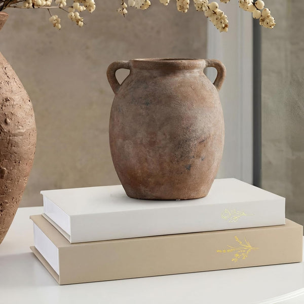 Cinnvoice Set of 2 Aesthetic Decorative Books Boxes, Faux Books Stacked for Decoration