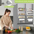 IYEBAU 9 Pack Magnetic Spice Rack for Refrigerator, Magnetic Fridge Shelves W/Adjustable Paper Towel Holder, Hook Rack