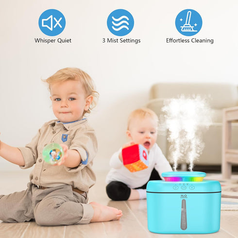 2.5L 16 SZO Humidifiers for Bedroom, Capacity, Auto Shut-Off, Easy to Fill & Clean, dB Quiet Ultrasonic Humidifier