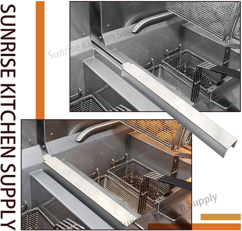 Sunrise Kitchen Supply Stainless Steel Heavy Duty Deep Fryer Joining Strip/Connector (21 5/8"L x 2"W x 1 1/4"H)