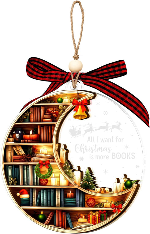 2025, 2025 Bookshelf Ornament, Book Ornaments for Christmas Tree Unique Book Christmas Ornaments Gifts for Boys, Girls