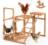Chicken Coop, Chicken Perches with Swing Toy & Ladder & Platforms &
