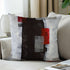 Set of 2 Red and Grey Abstract Art Pillow Covers, 18 x 18 Inch Decorative Throw Pillows for Living Room Bedroom Sofa