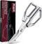Huusk Seafood Scissors Silver - Stainless Steel Kitchen Shears Dishwasher Safe, Sharp
