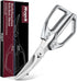 Huusk Seafood Scissors Silver - Stainless Steel Kitchen Shears Dishwasher Safe, Sharp